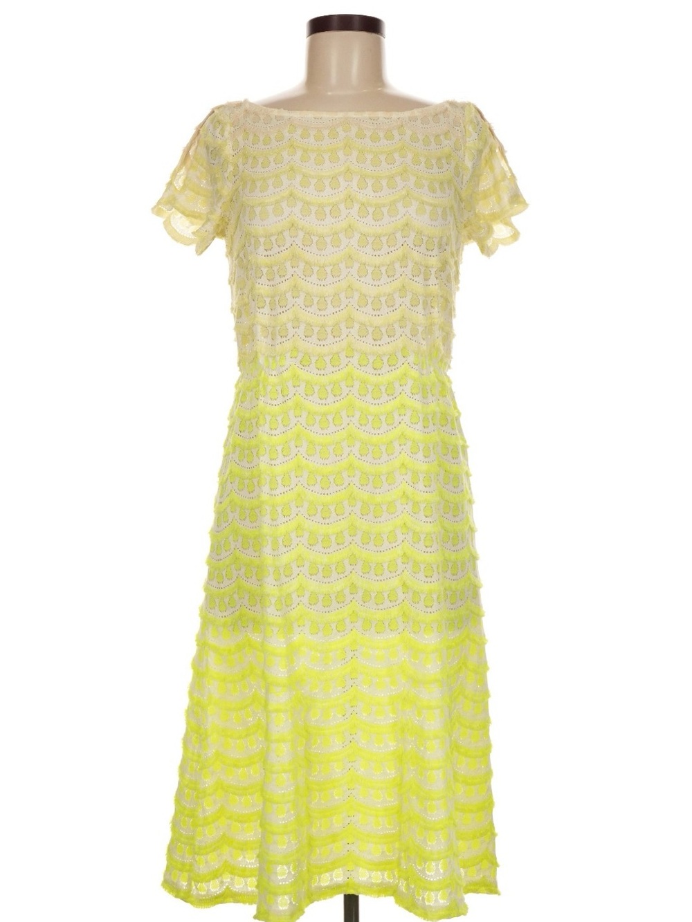 Nanette Lepore Yellow Lace A-Line Dress